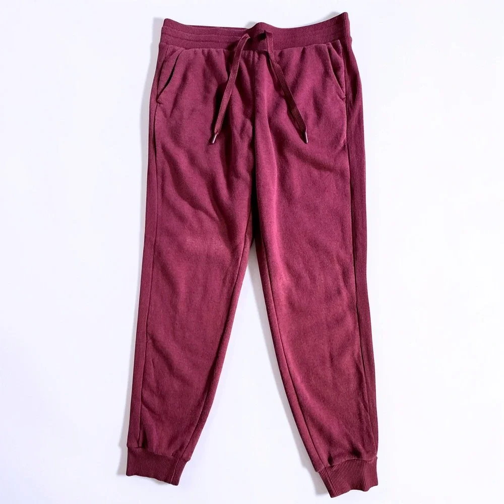 Member's Mark Ribbed Jogger Bordeaux Maroon Sweatpants P21-0217 Medium